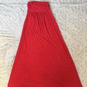 PinkBlush Maternity Red Strapless Maxi Dress
